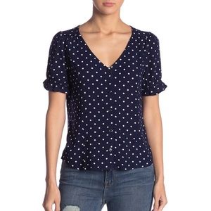 Elodie Polka Dot Navy Top